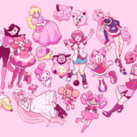 Pink caratoon Characters