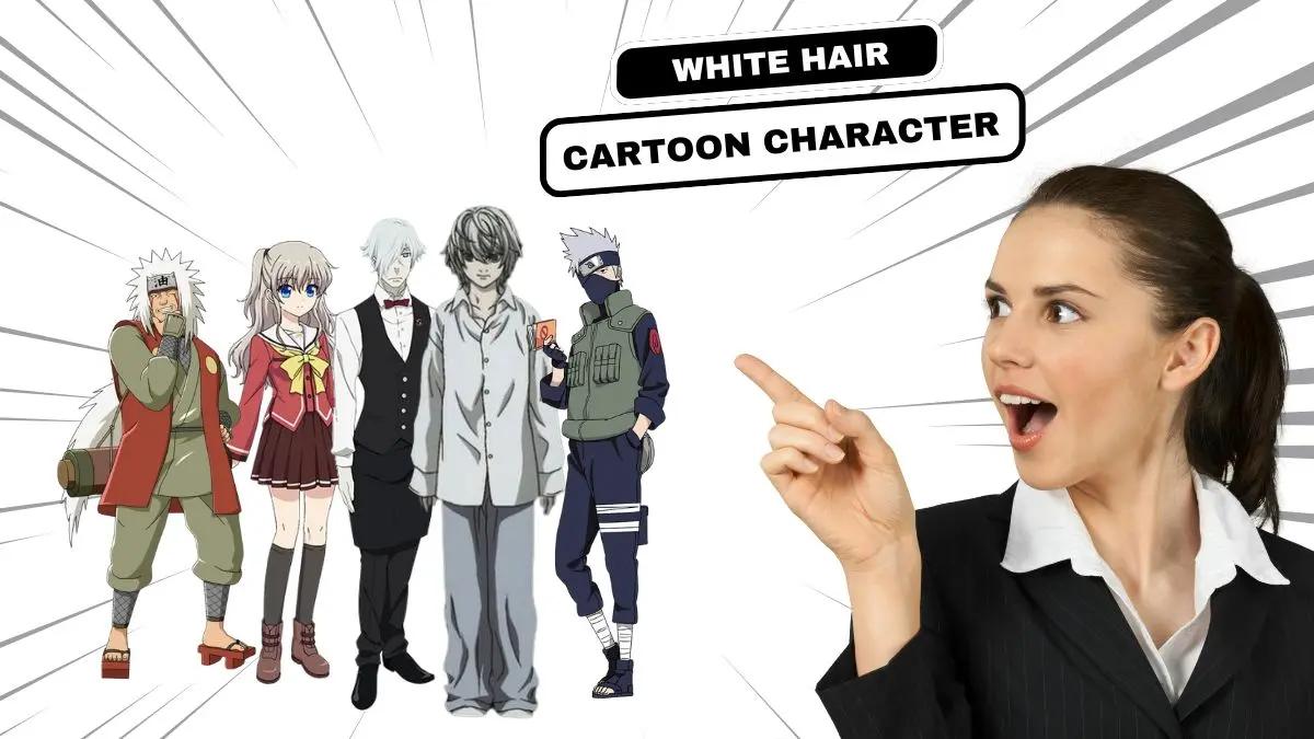 cartoon characters with white hair