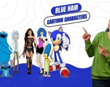 cartoon characters with blue hair
